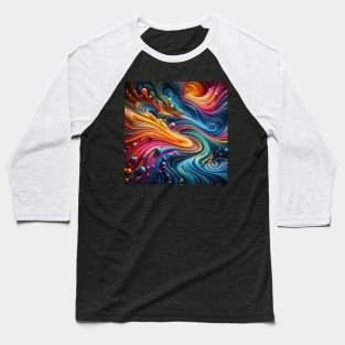 Flowing liquid creates vibrant wave pattern design Baseball T-Shirt